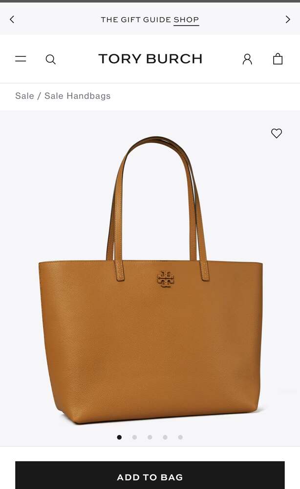 Tory Burch McGraw Leather Tote Bag Tiramisu Brown